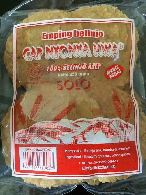 Emping Pedas Mentah Ny Hwa 250 gr